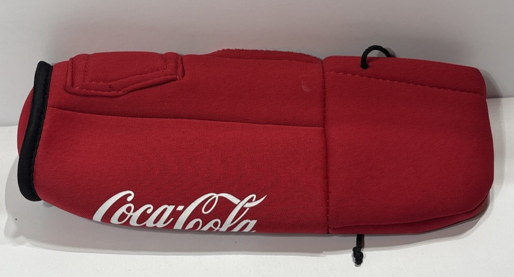 Vintage Coca-Cola Zippered Red Hoodie Bottle Drink Cooler Koozie Soda Promo